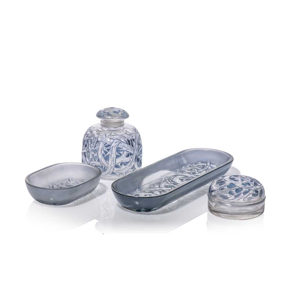 ‡ LALIQUE ÉPINES, FOUR TOILET SET