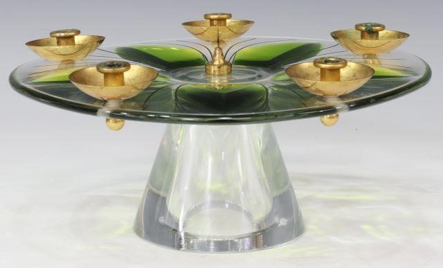 LALIQUE FRANCE ART GLASS FOOTED