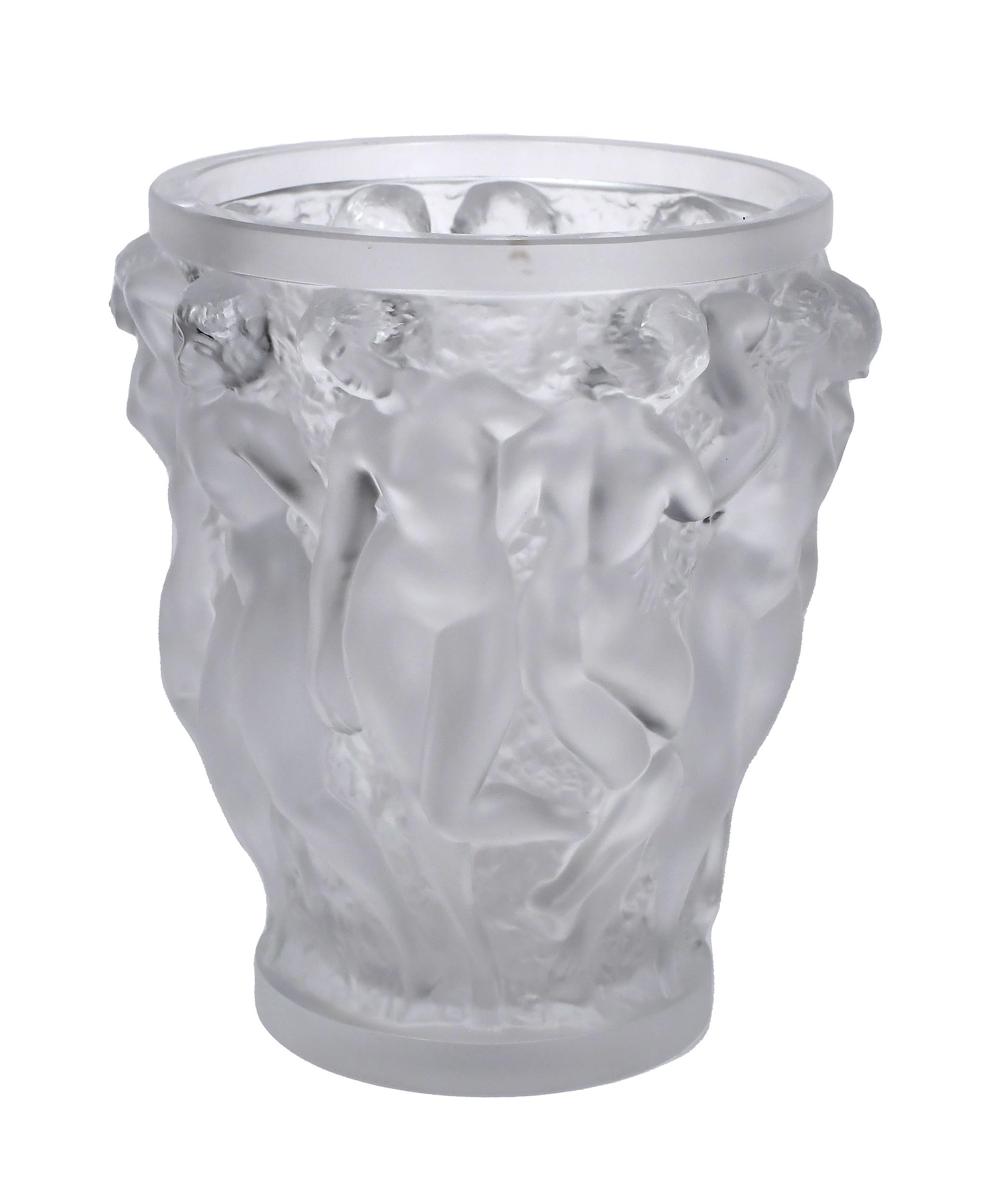 LALIQUE FRANCE BACCHANTES VASE.