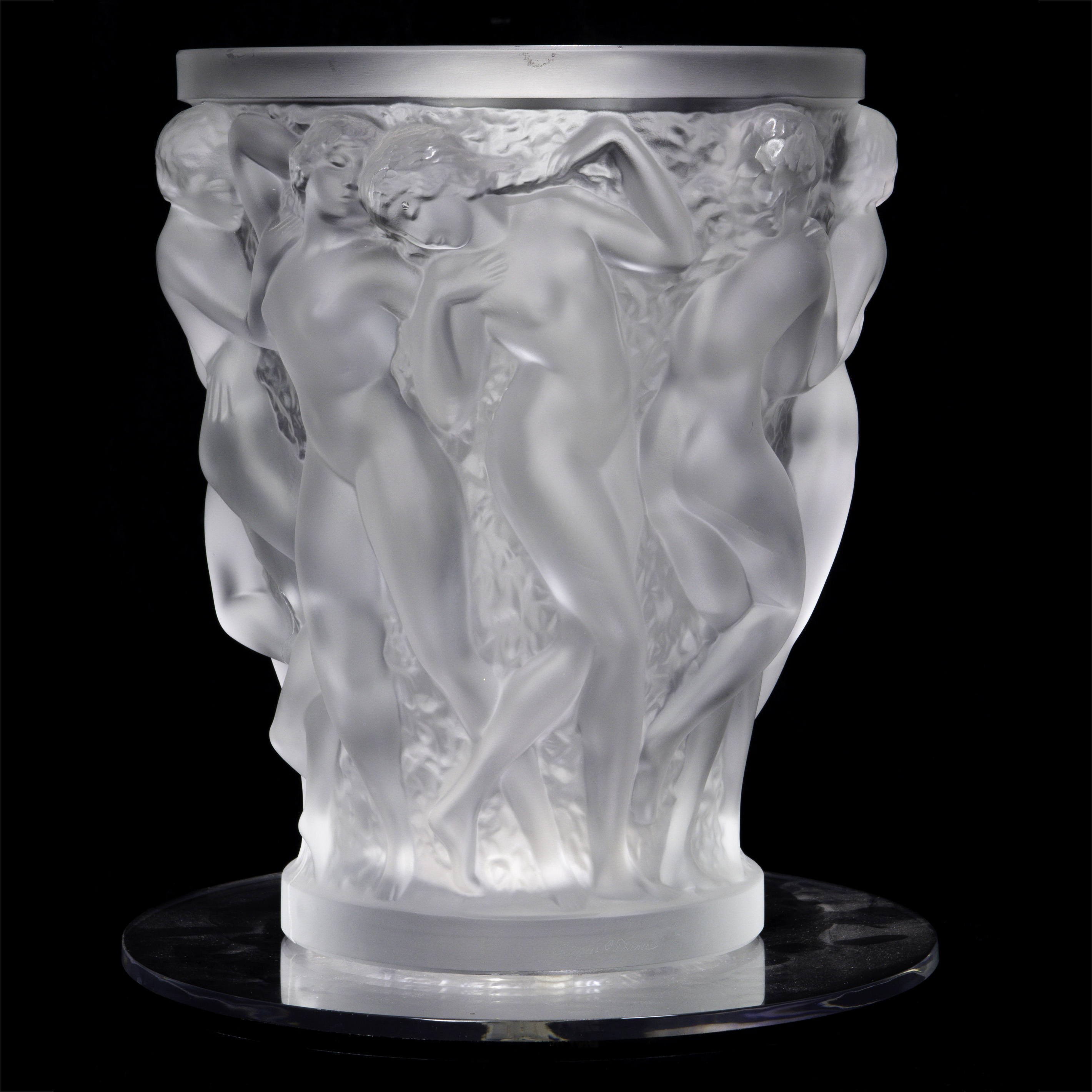 LALIQUE FRANCE BACCHANTES VASE