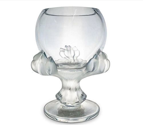 LALIQUE FRANCE CENTERPIECE VASE