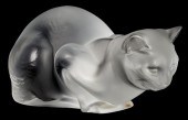 LALIQUE FRANCE CHAT COUCHE FRO