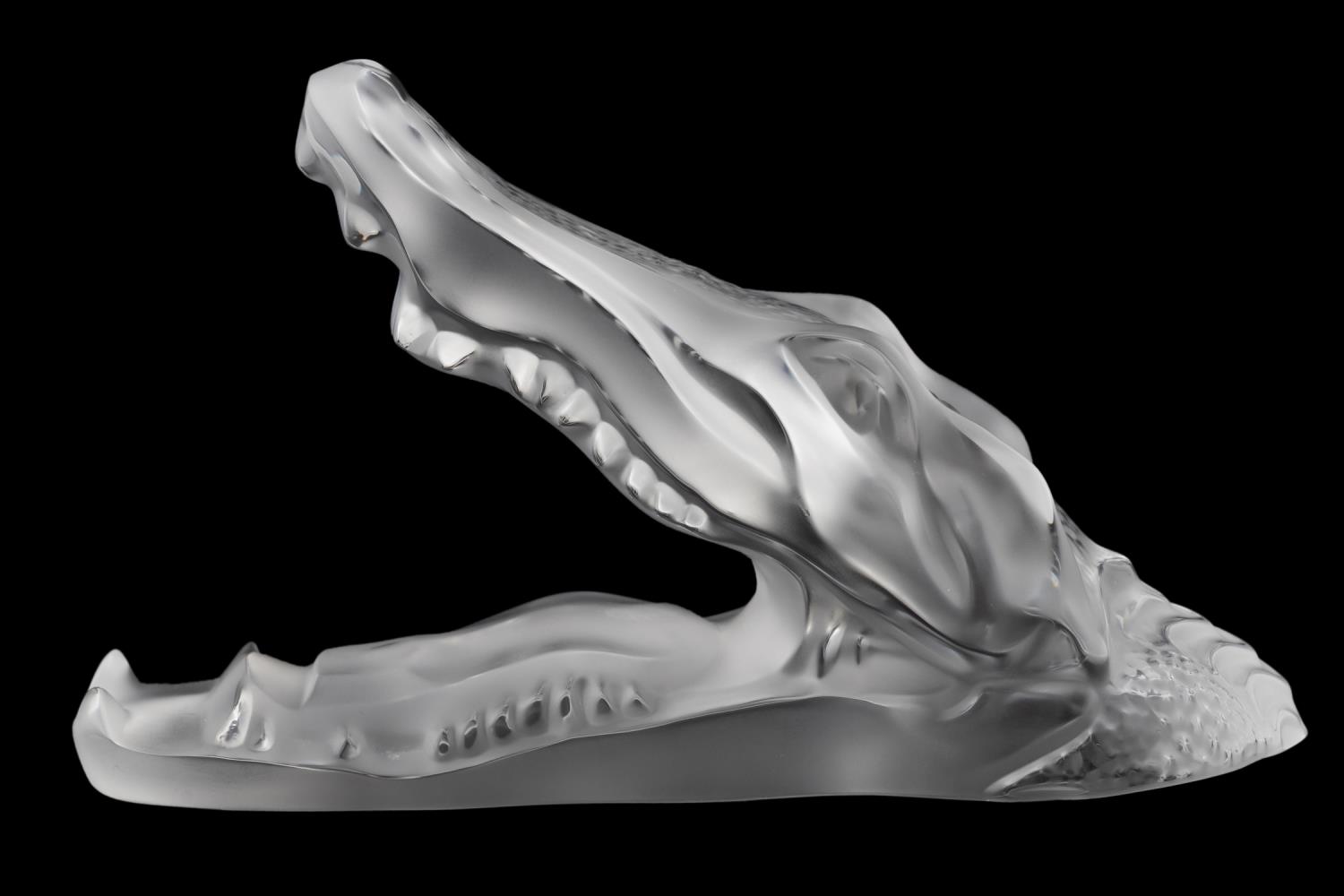 LALIQUE FRANCE CROCODILE HEAD