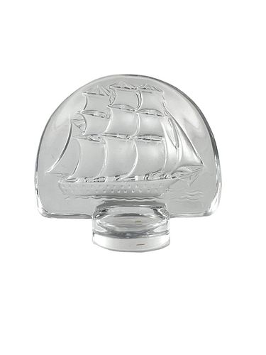 LALIQUE FRANCE CRYSTAL SAILING SHIP