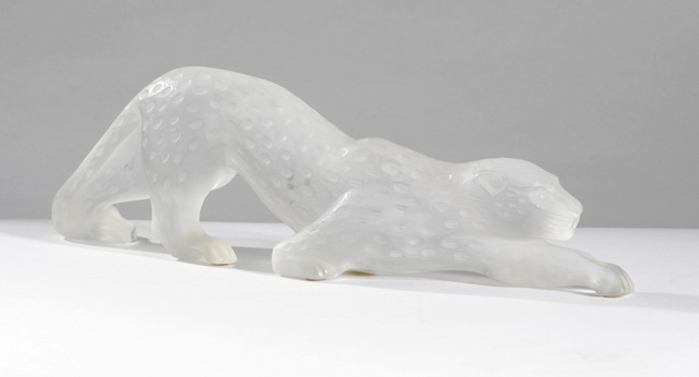 LALIQUE FRANCE GLASS LEOPARD