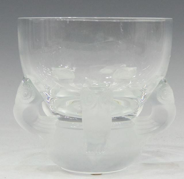 LALIQUE FRANCE 'HIBOUX' CRYSTAL OWL