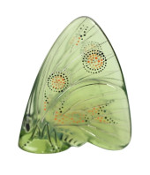 LALIQUE FRANCE PAPILLION GREEN