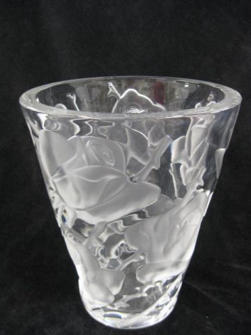Lalique French Crystal Vase frosted