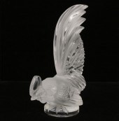 Lalique frosted art glass roos
