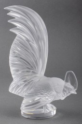 LALIQUE FROSTED CRYSTAL COQ NA