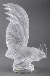 LALIQUE FROSTED CRYSTAL COQ NA