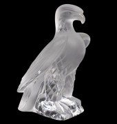 LALIQUE FROSTED CRYSTAL EAGLE