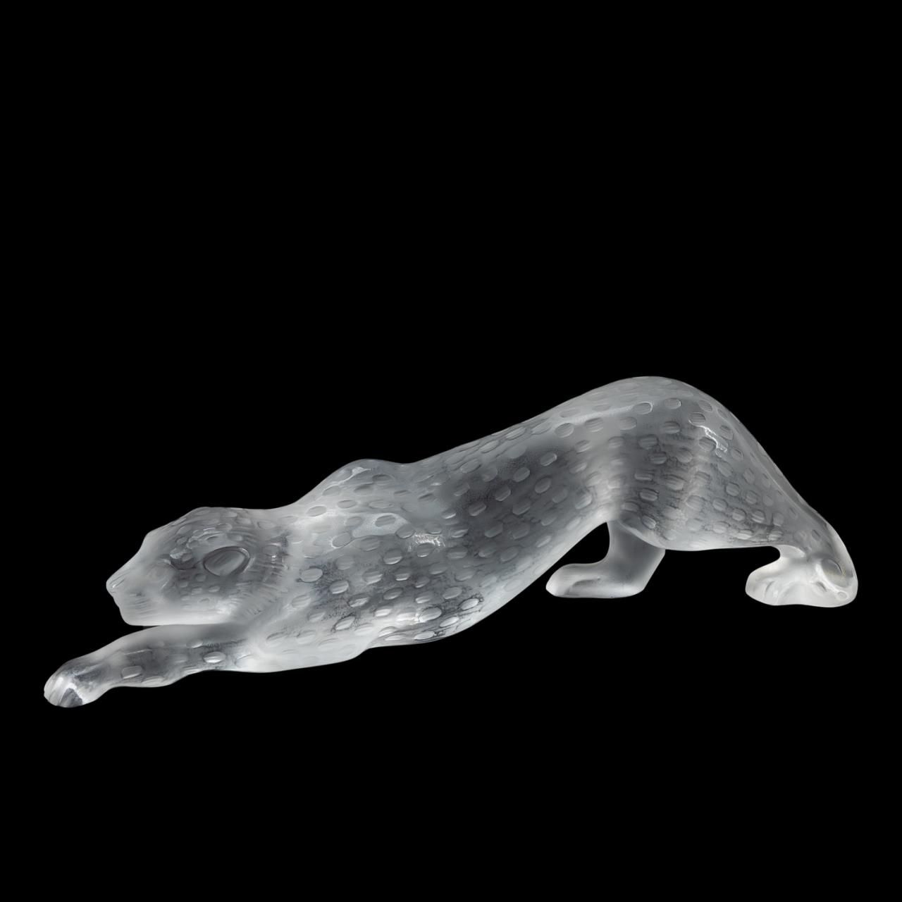 LALIQUE FROSTED CRYSTAL PANTHER