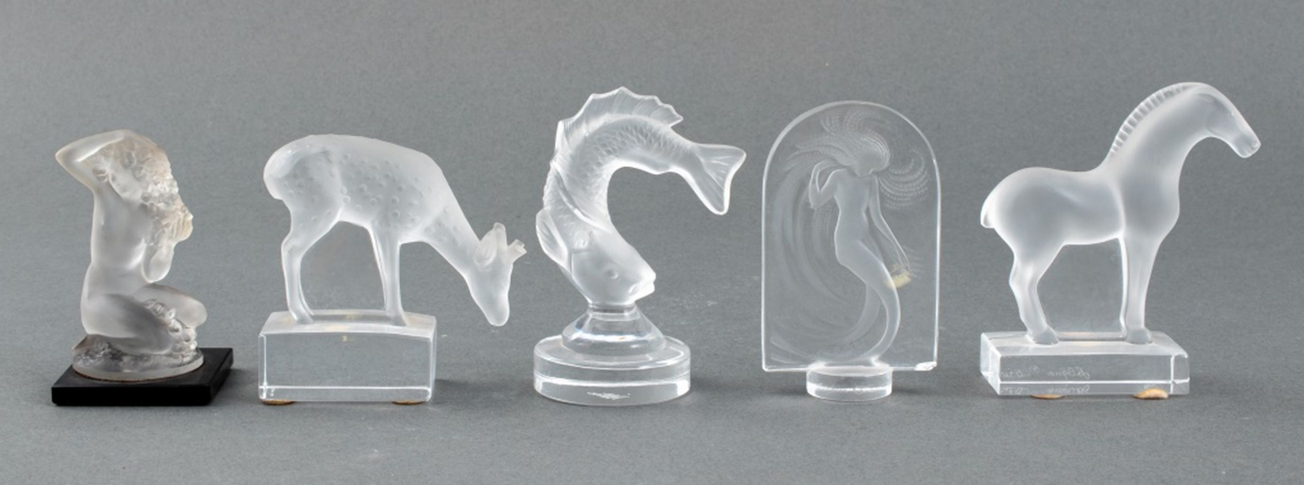 LALIQUE GLASS ANIMALS & NUDE