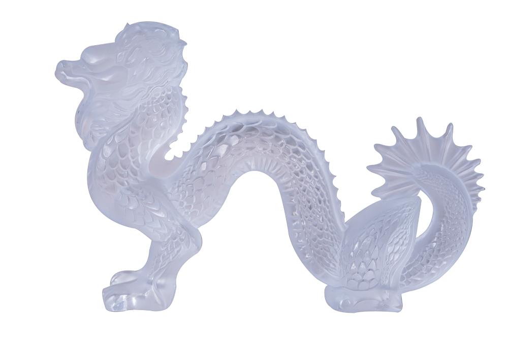 LALIQUE GLASS DRAGON FIGUREsigned