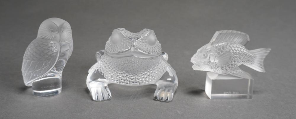 LALIQUE GLASS FIGURES OF OWL AND