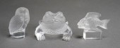 LALIQUE GLASS FIGURES OF OWL A