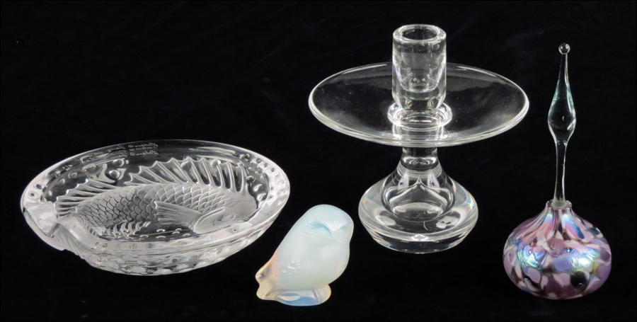LALIQUE GLASS OWL. Together with