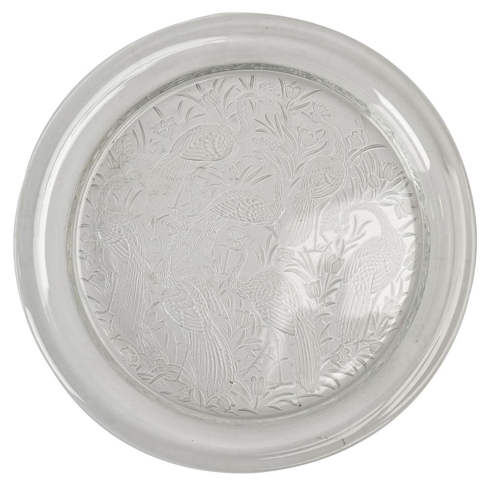 LALIQUE GLASS ROUND PLATTER /