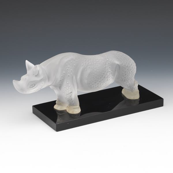 LALIQUE GLASS "TOBA" RHINOCEROS  11