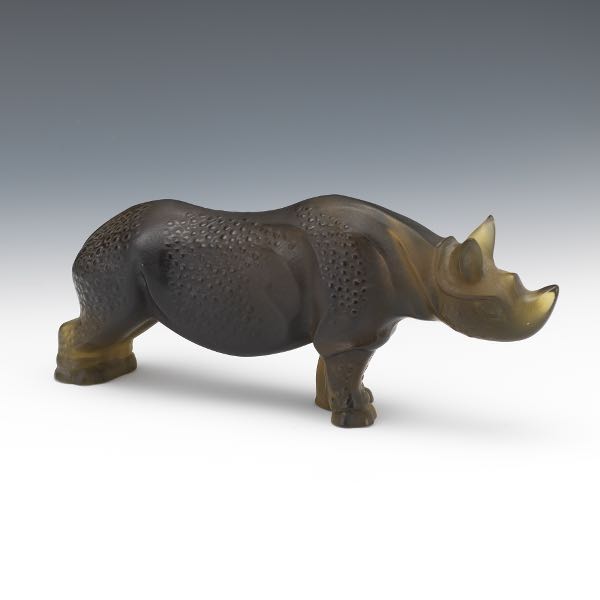 LALIQUE GLASS "TOBA" RHINOCEROS,