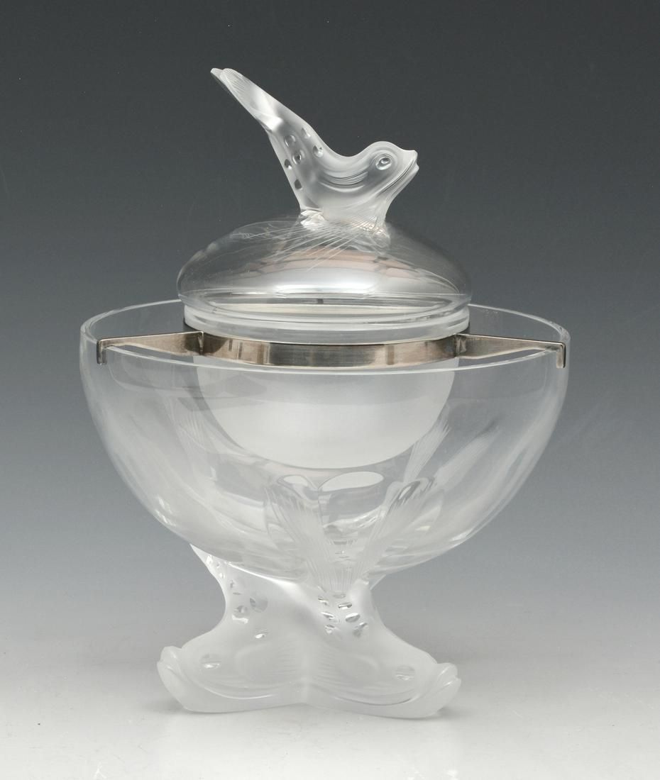 LALIQUE IGOR CRYSTAL CAVIAR BOWL W/
