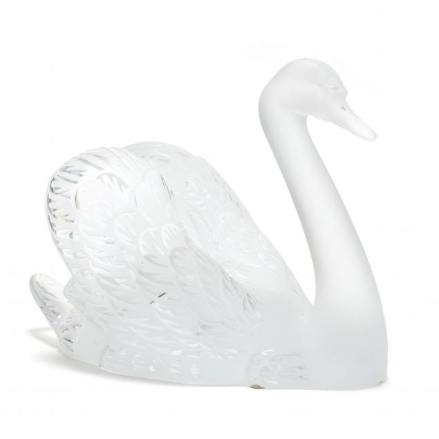 LALIQUE, LARGE CRYSTAL SWAN France,