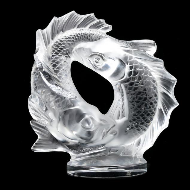 LALIQUE, LARGE PISCES CRYSTAL