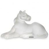 LALIQUE "LIONESS" CRYSTAL STAT