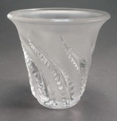 LALIQUE LOBELIA FERN LEAF VASE