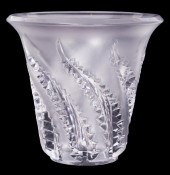 LALIQUE LOBELIA FERN LEAF VASE