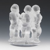 LALIQUE LUXEMBOURG CHERUBS 8"H