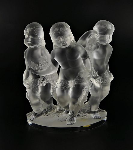 LALIQUE LUXEMBOURG THREE CHERUBS