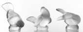LALIQUE "MOINEAUX" FROSTED ART