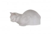 LALIQUE MOLDED GLASS CATsigned