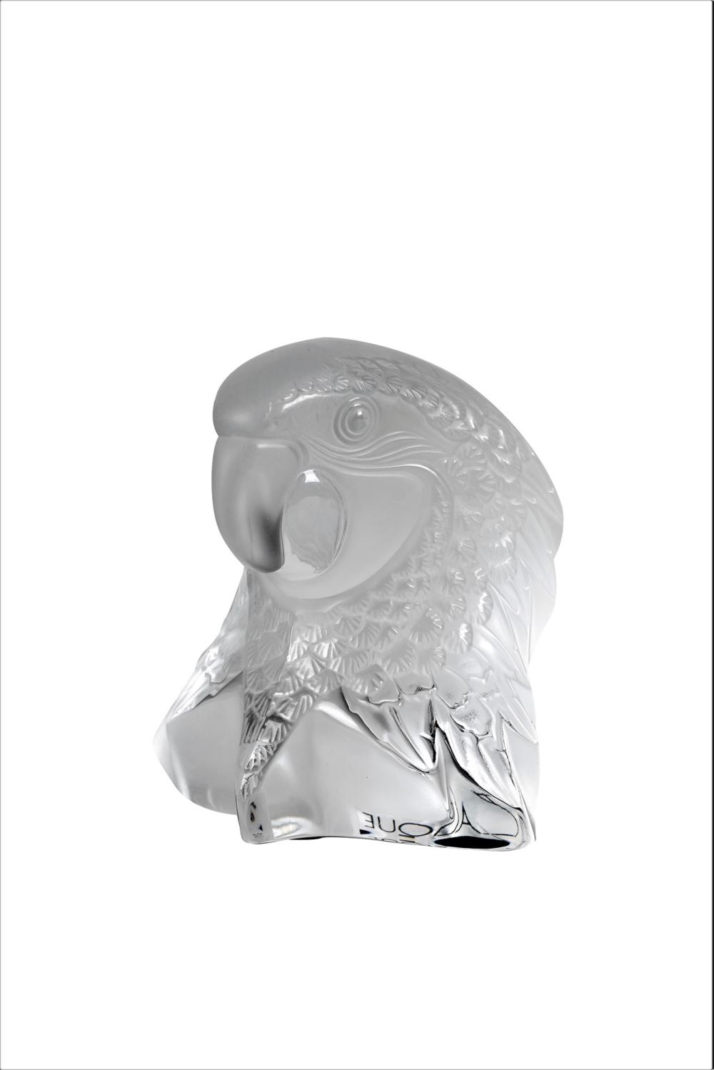 LALIQUE MOLDED GLASS PARROT