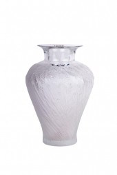 LALIQUE MOLDED GLASS VASE12 in