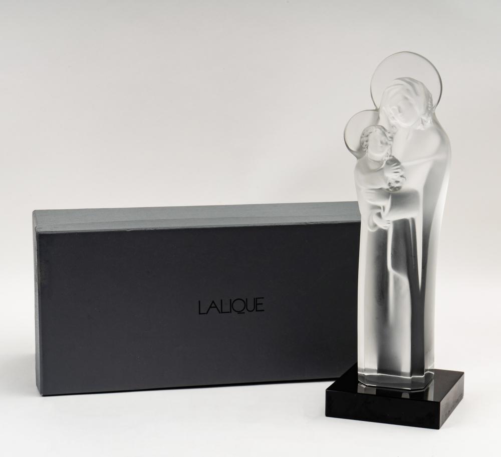 LALIQUE MOLDED GLASS VIRGIN AND