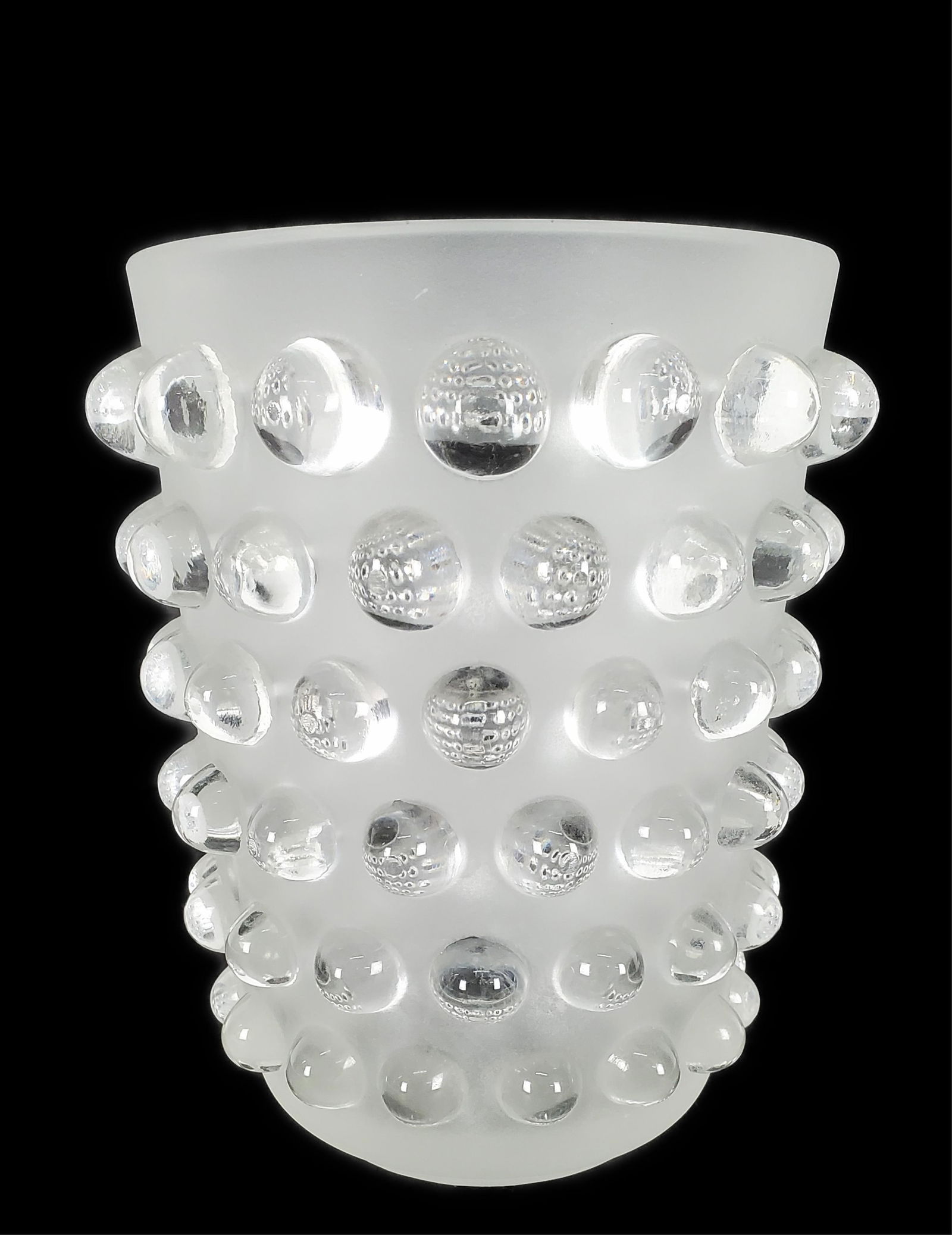 LALIQUE MOSSI VASE, SIGNED LALIQUE,