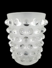 LALIQUE MOSSI VASE, SIGNED LAL