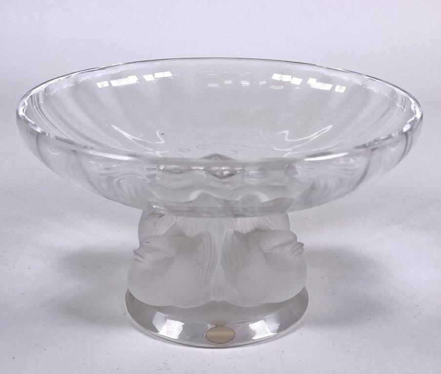 LALIQUE NOGENT SPARROW COMPOTE