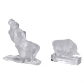 LALIQUE NUDE COUPLE & BULL FIG