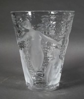 LALIQUE ONDINES NUDES 9-1/2" V