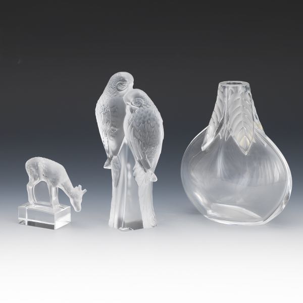 LALIQUE "OSUMI" VASE TOGETHER