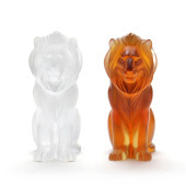 LALIQUE, PAIR OF  BAMARA  CRYS