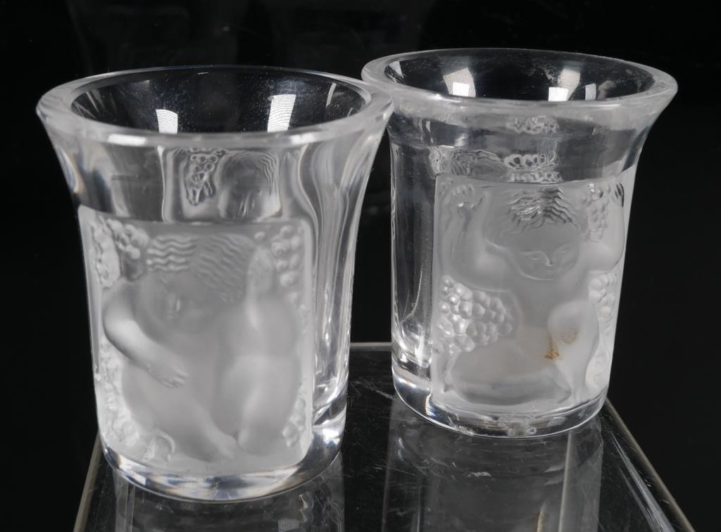 LALIQUE PAIR OF SHOT GLASSESFine