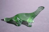 LALIQUE PALE GREEN GLASS DINOS