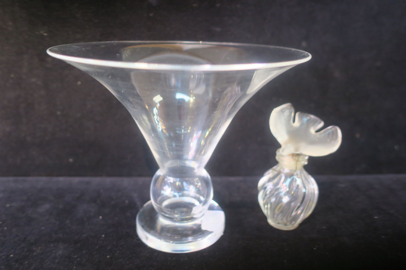 LALIQUE PERFUME BOTTLE AND