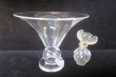 LALIQUE PERFUME BOTTLE AND STE