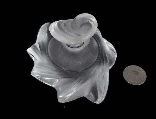 LALIQUE PERFUME BOTTLE3" high, 4"